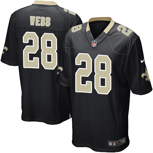 Men's Game B.W. Webb Nike Jersey Black Home - #28 NFL New Orleans Saints